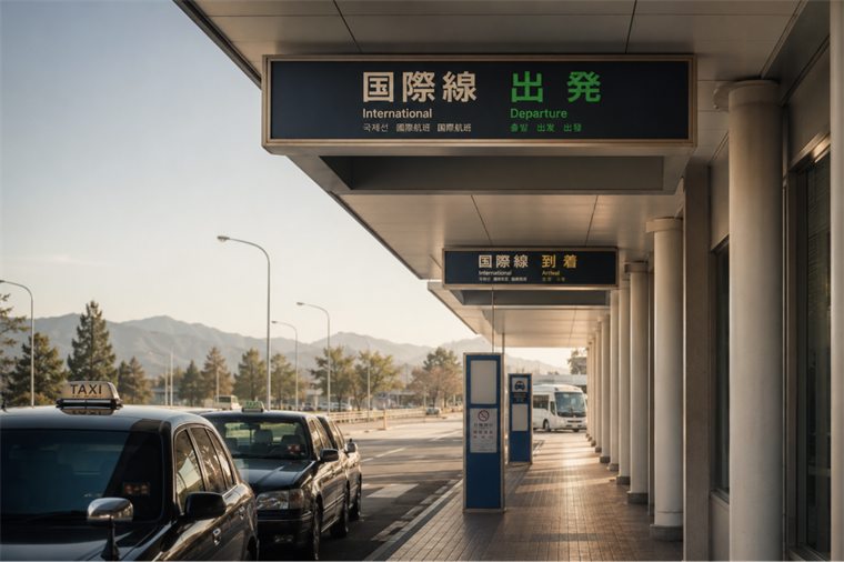 고마츠공항 도착
